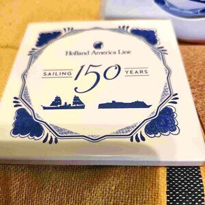 Holland America 150 Anniversay Coasters set of 2 new in box